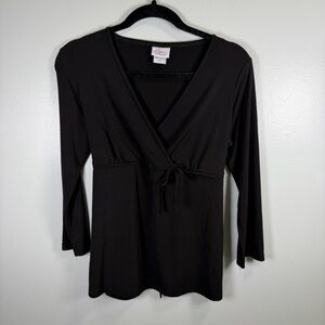 Oh Baby Motherhood Maternity Black 3/4 sleeve‎ Top Sz Medium